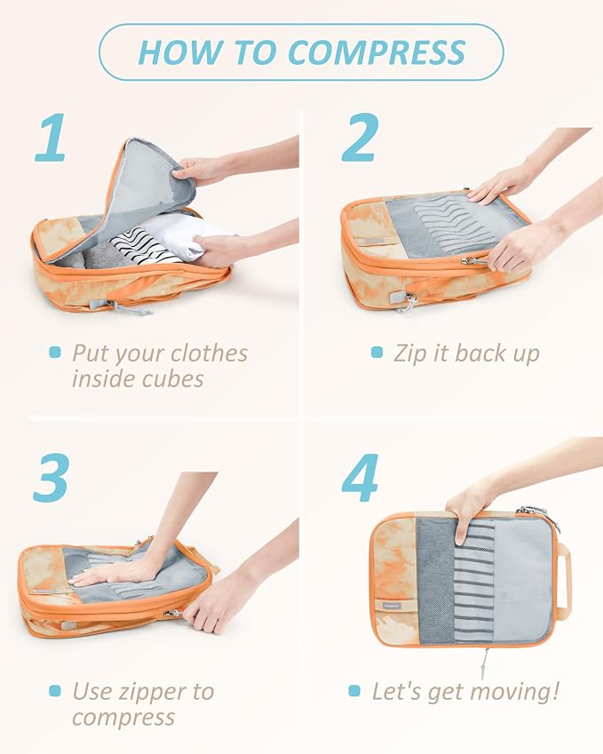 BAGSMART Compression Packing Cubes for Travel Essentials | 14 Set /6 Set /4 Set/2 Set, Lightweight, Durable - Image 7