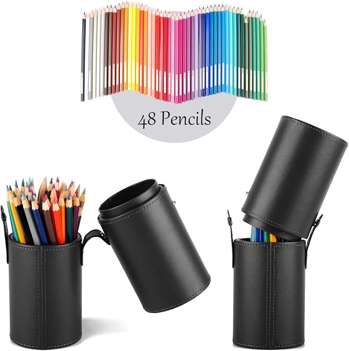 Narwey Makeup Brush Holder Travel Brushes Case Bag Cup Storage Dustproof for Women (Black) - Image 3