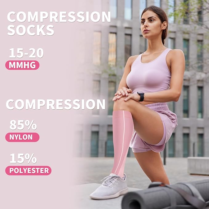 Sooverki Compression Socks for Women & Men 6 Pairs is Best Supportive Knee High Stockings for Circulation, Travel, Nurses - Image 6