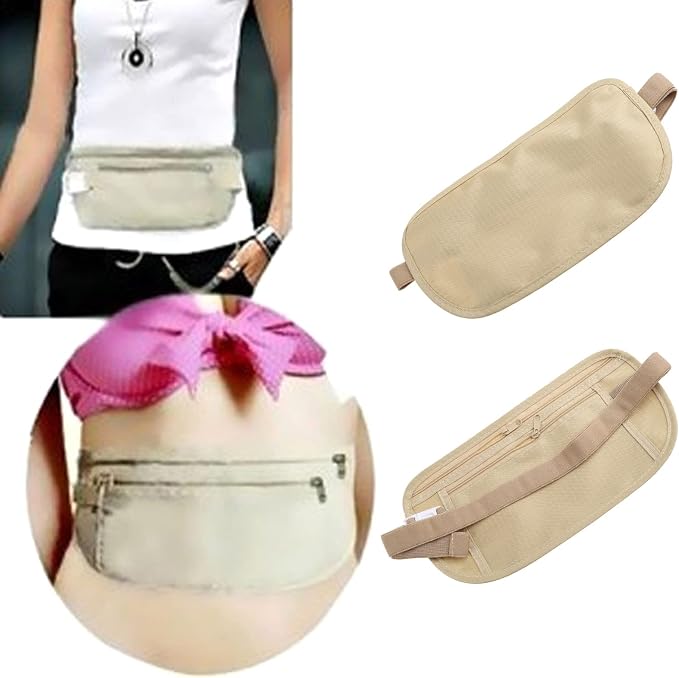 Blocking Travel Money Belt – Hidden Waist Pouch For Passport, Cash, Cards, Belt Bag For Men And Women - Image 2
