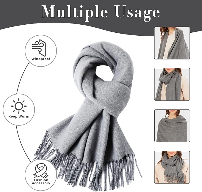 maamgic Women's Scarf Pashmina Shawls Blanket Scarf for Evening Dress | Soft Viscose Blend ,Lightweight,Large Scarf with Cozy Cashmere-Feel, Perfect For Weddings,Cruise Travel & Flights - Image 4