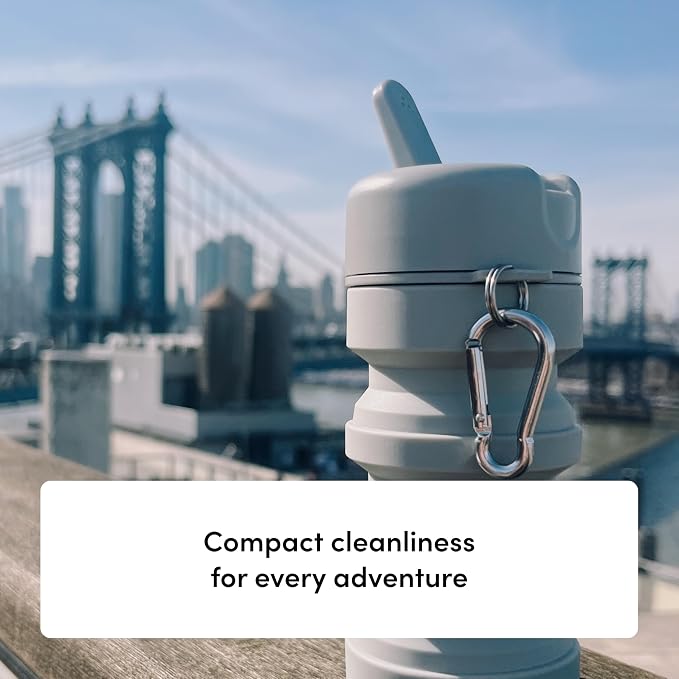 TUSHY Travel Bidet, Collapsible and Expandable Peri Bottle, Pebble | Discreet Portability, Refreshing Clean at Home, Camping and Outdoors, Hemorrhoid Relief, Postpartum Care - Image 3