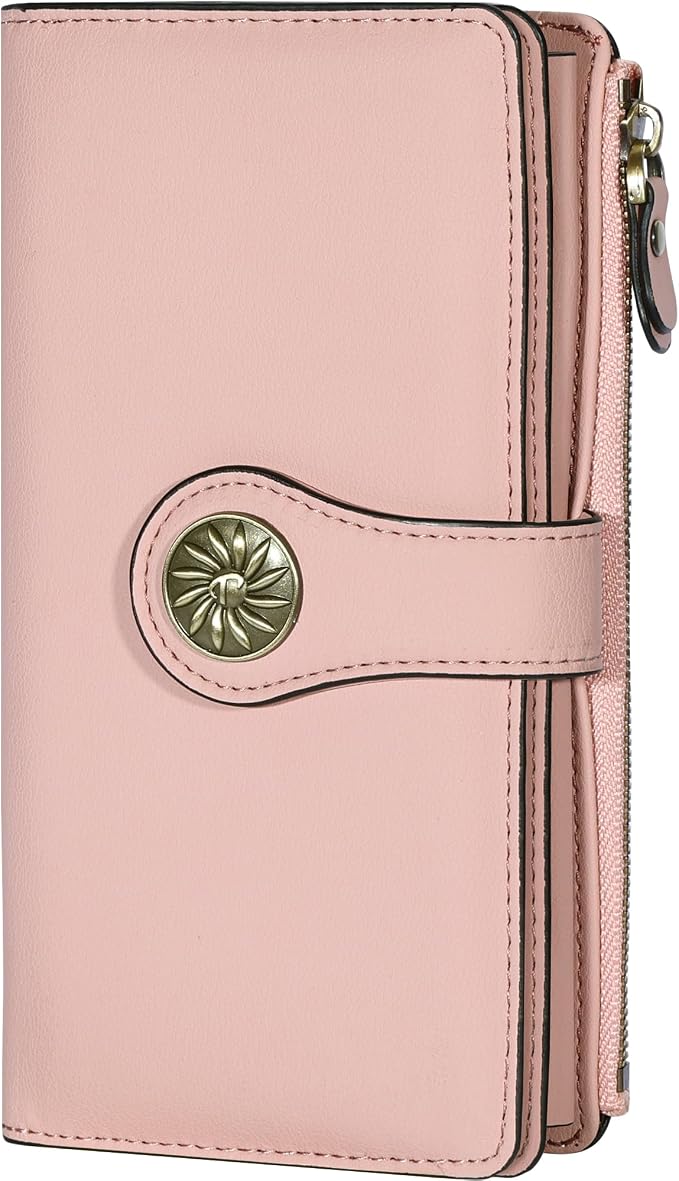 Travelambo Women's Wallet RFID Blocking Trifold Clutch Large Capacity Credit Card Holder Travel Purse by Travelambo