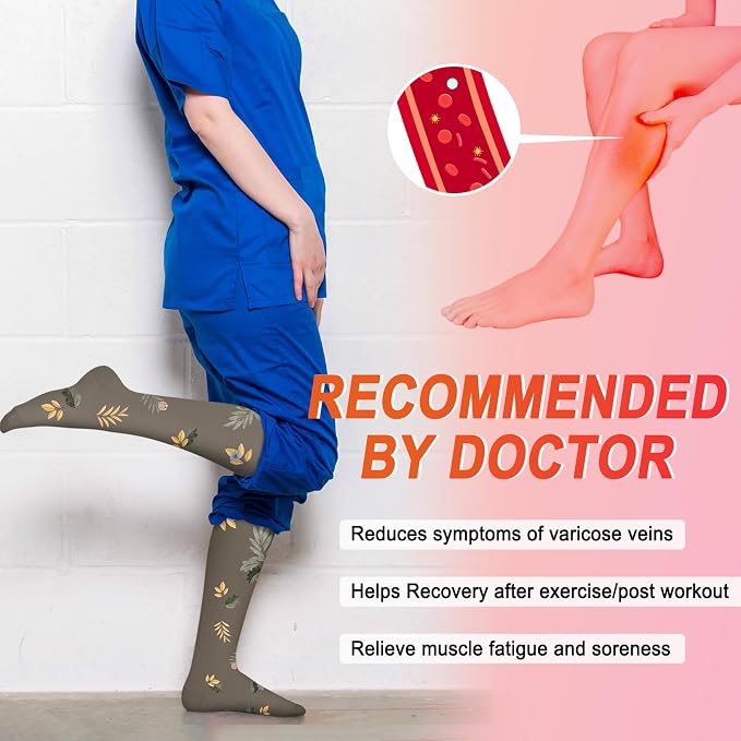 4 Pairs Compression Socks for Women Circulation-Best Support for Nurses,Running,Athletic,Travel - Image 2