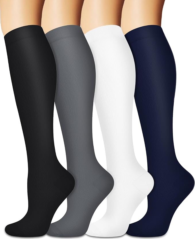 Sooverki Compression Socks for Women and Men Circulation (3/4 Pairs) is Best Support for Running Athletic Cycling Hiking by Sooverki
