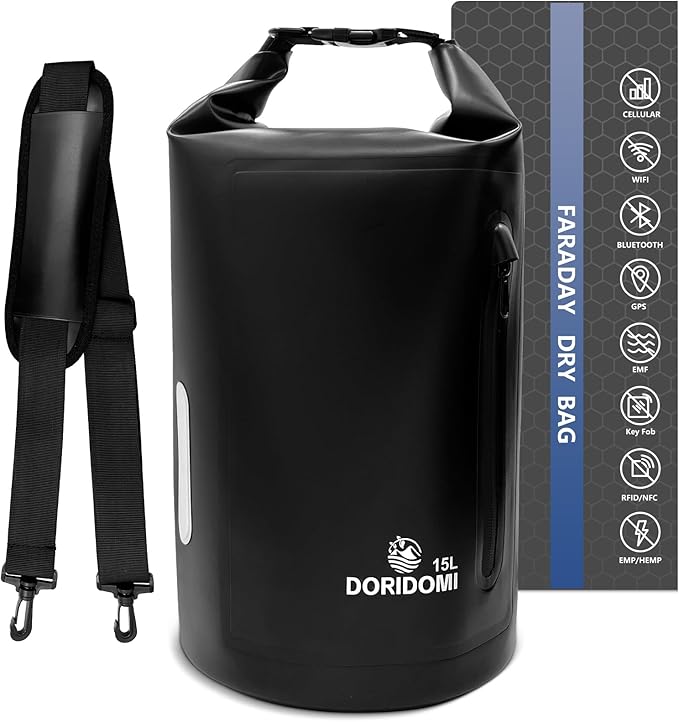 Faraday Bags EMP Proof - 15L Faraday Backpack, RFID Signal Blocker | EMP Bags, Dual-Layer Shielding, Padded Strap, For Generator and Laptops Electronics, RFID Signal Blocker, Data Security by Unknown