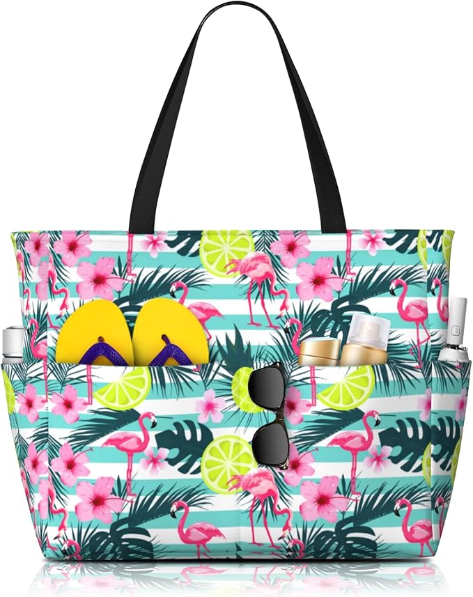 Beach Bag Tote Bags Waterproof Sandproof for Women Large Beach Tote Pool Bag Foldable with Zipper for Travel Weekend by MAHIPOCI