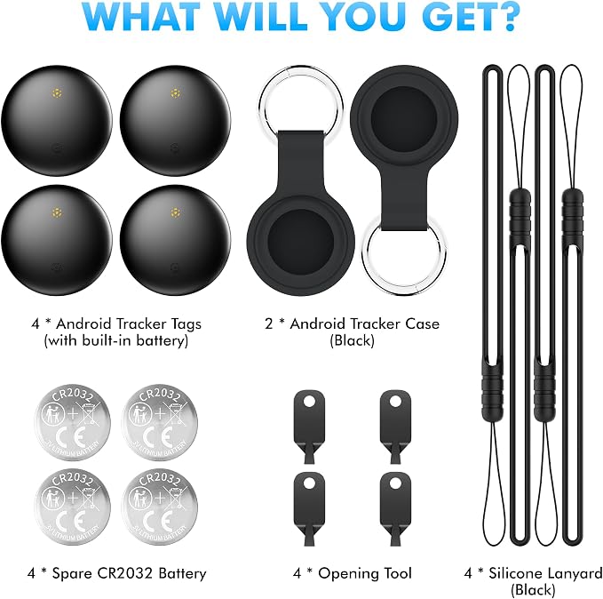 Bluetooth Tracker 4-Pack Smart Tag for Android & Samsung | 3-Year Battery Life, IP66 Waterproof,100db, Item Finder for Keys, Wallet, Luggage. Works with Google Find Hub. - Image 8