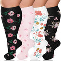 Diu Life Plus Size Compression Socks for Women & Men 15-20 mmhg Extra Wide Calf Knee High Support Socks for Circulation by DiuLife