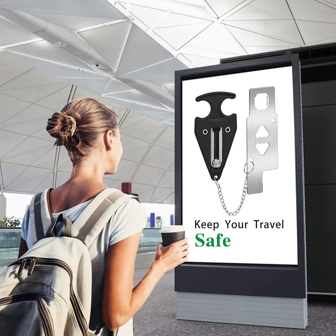 Portable Door Lock for Travel Lock Home Security Door Latch in Prevent Unauthorized Entry School Apartment Hotel(Black) - Image 6