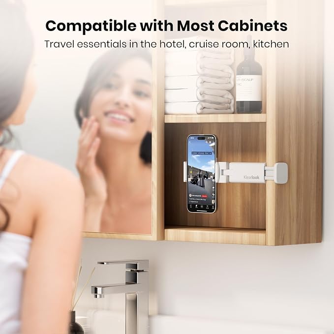 Klearlook Universal Flight Phone Holder, White, Foldable, 360 Rotation, Compatible with 4.7-6.9 Inch Phones - Image 5