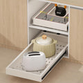 Fokyfok Pull out Cabinet Organizer,11"-17"W,25"-32"D,Expandable,Adhesive | No Drill,3 Rails,Adjustable Slide out Drawers for Kitchen,Pantry,Roll out Shelves,for Cabinets Without Lip,Bathroom,White,1PC by Fokyfok