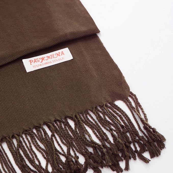 Soft Silky Pashmina Shawl Wraps Solid Colors Scarf for Wedding Evening Dresses - Image 3