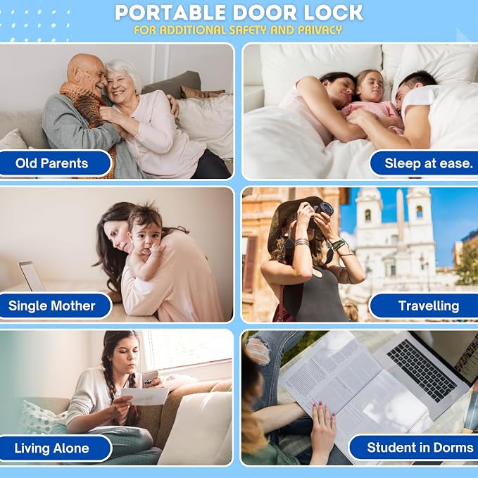 All in one Original Trustella Heavy-Duty Portable Door Lock - Stainless Steel Security Tool for Enhanced Safety - Ideal for Home, Travel, Hotels, Apartments - Image 5