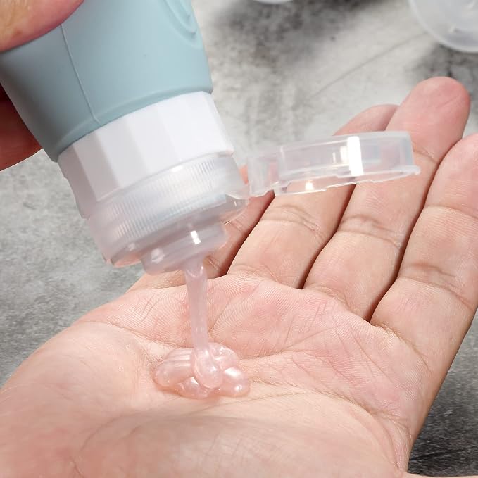 Mrsdry Travel Bottles for Toiletries, Tsa Approved 3oz Travel Size Containers BPA Free Leak Proof Refillable Liquid Silicone Squeezable Travel Accessories for Shampoo Conditioner Lotion (4 Pack) - Image 4