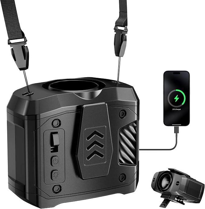 AJVV Portable Waist Fan Wearable Belt Fan Clip on Fan for Shirt, 40H Max Personal Cooling, for Camping, Outdoor, Jobsite, Travel, Black (Black) by AJVV