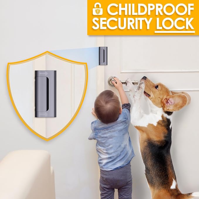 Door Reinforcement Lock Child Proof Door Locks for Front Door Kids Safety | Home Security Door Safety Locks from Inside, Easy top of door latch lock Drilling Required, keeps safe & stops forced entry - Image 5