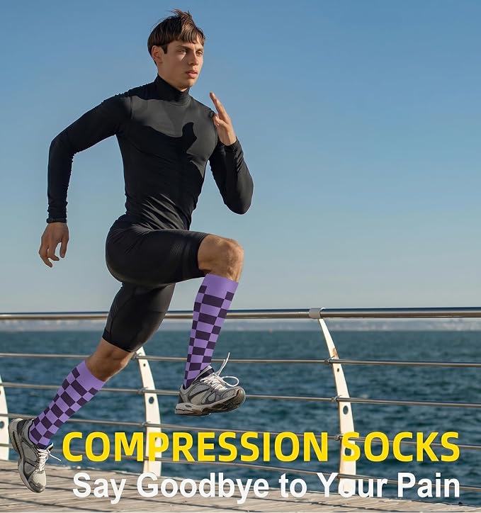 Compression Socks for Women & Men Circulation (4 Pairs) 15-20 mmHg is Best Support for Nurses Running Hiking Travel - Image 6