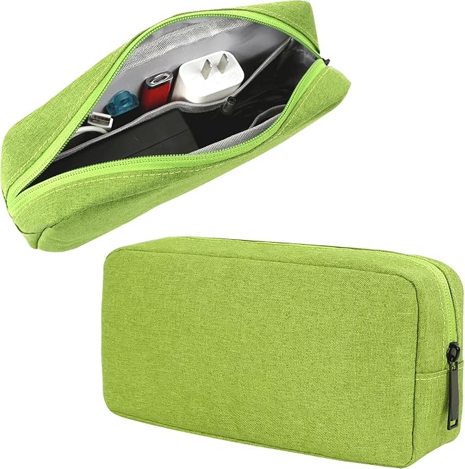 CAAORDKSO Electronics Organizer Case, Cable Organizer Bag Waterproof Electronic Accessories Case Travel Electronic Carrying Bag for Cable, Cord, Charger, Phone, Power Bank, Earphone (Big-Green) by Unknown