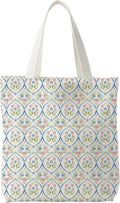 Grandmillennial Blue Floral Tote Bag for Women,Blue Floral Reusable Shopping Grocery Bags by Unknown
