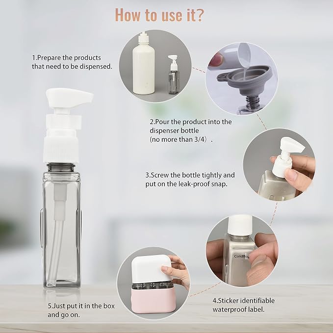 Bpluma Travel Bottles, Leak Proof Containers | For Toiletries TSA Approved Airplane Accessories Kits For Liquid With Labels - Image 5