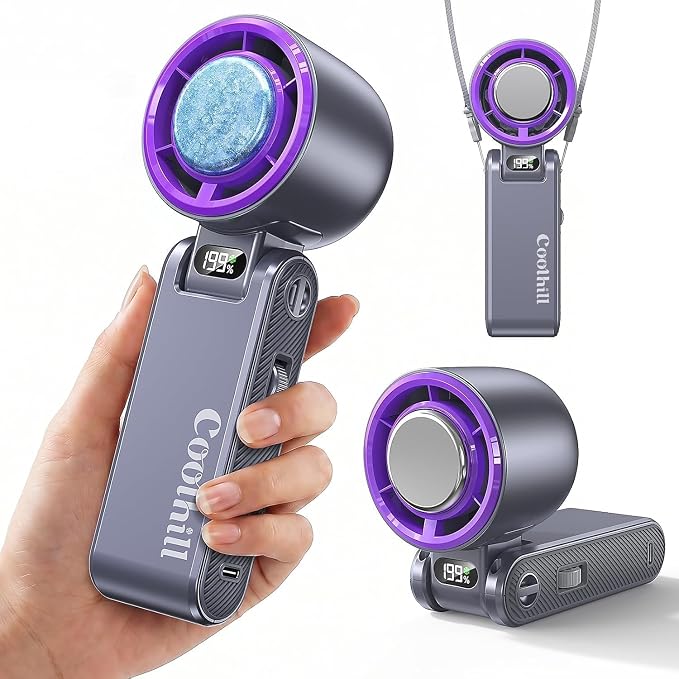 Pro Handheld Portable fan with Turbo Cooling, Speed(1-199) 5500mAh | 20000 RPM Hand Held Fan Rechargeable Powerful Mini Personal fan for Travel, Outdoor, Beach & Makeup by StayCoolontheGo