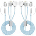 2Pack Travel Essentials,3 in 2 USB C Cable for Apple Watch Charger,iPhone Charger,Multi Charging Cable,Cruise Vacation Camping,Portable for iWatch Series 11-2/Ultra/SE & iPhone 17-12,Car,Blue by ChargeBeyondPowerWithin