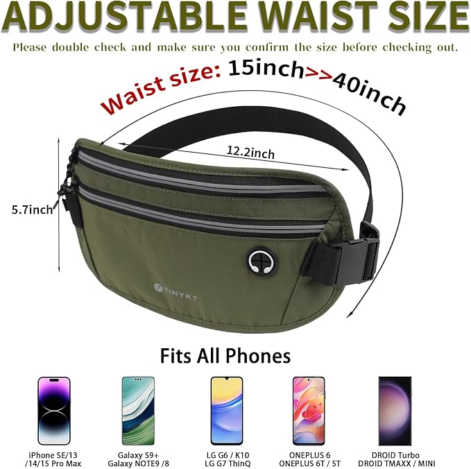 Slim Running Belt for Women Men Runners Fanny Packs With Phone Holder Hidden Pockets Exercise Waist Bag for Marathon Workout - Image 3