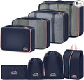 Packing Cubes for Travel - 8 Set Luggage Organizer Bags for Family, Mesh Breathable Packing Cubes for Suitcases Durable Travel Essentials Bags Set by YEEYAA