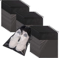 24 Pack Portable Shoe Bags for Travel Large Shoes Pouch Storage Organizer Clear Window with Drawstring for Men and Women Black by TENABORT