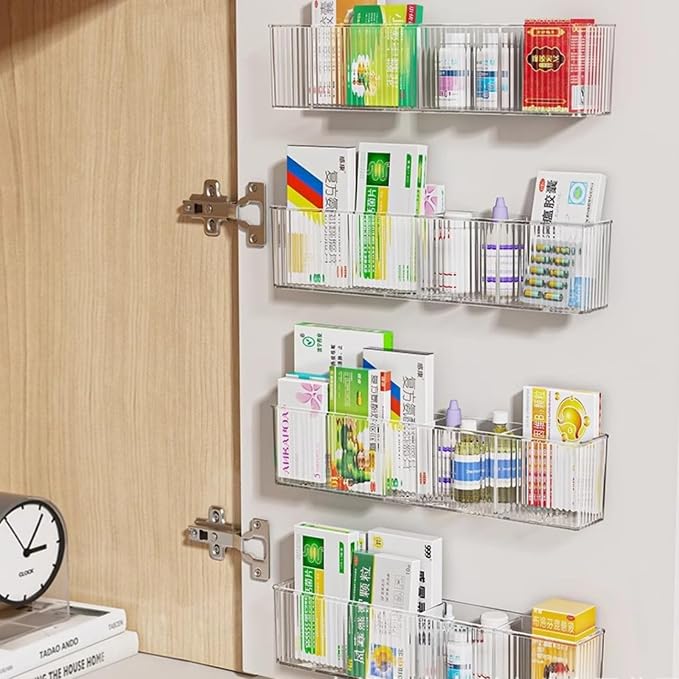 2 Pack Wall Mount Marker Organizer, Makeup Organizer Hanging Storage Organizer Bin Floating Shelves for Office Bathroom Kitchen Bedroom (Large) - Image 6