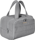 BAGSMART Travel Toiletry Bag, Lightweight Large Wide-open Travel Bag for Women, Puffy Cosmetic Makeup Bag Organizer with Handle for Accessories,Essentials, Toiletries, Grey by BAGSMART