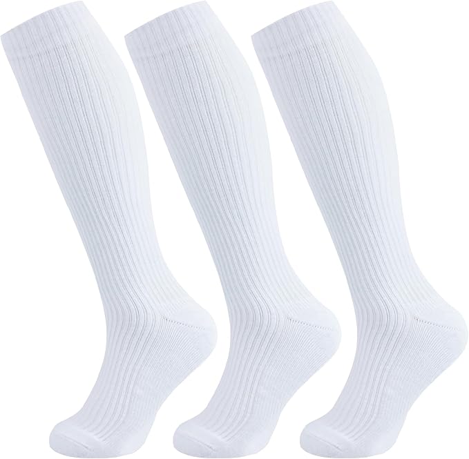 +MD 3 Pairs Bamboo Viscose Compression Socks for Women Men 15-20mmHg Knee High Support Stockings for Pregnancy Nurse Travel by MD