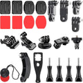 Universal Action Camera Accessories Kit: Curved/Flat Mount, Quick Release Buckle, J-Hook Buckle, 3-Way Pivot Arms, Tripod Adapter, Curved Extension Arm and etc, Action Camera Basic Adapter Kit by KUANVE
