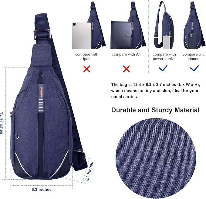 WATERFLY Mini Crossbody Sling Backpack Anti Theft Backpack for Traveling Chest Shoulder Bag - Image 5