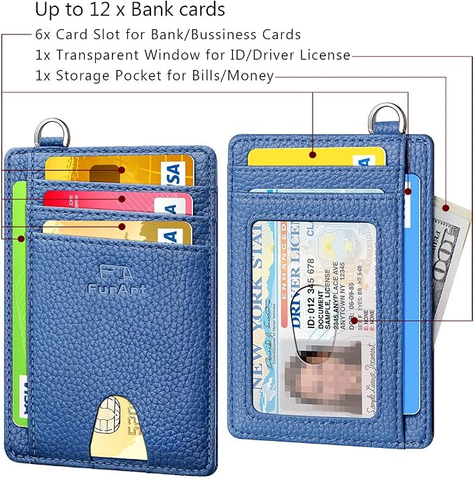 FurArt Slim Minimalist Wallet RFID Credit Card Holder for Men | slim minimalist compact rfid id window thin - Image 7