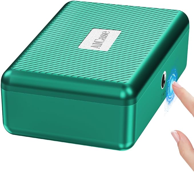 AICase Biometric Fingerprint Storage Box, Portable Security Box for Money Jewelry Safe Combination Lock for Car Home Office Travel Green by AICase