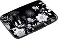 Credit Card Holder, Mini RFID Small Aluminum Card Wallet Business Card Case | Blocking Slim Metal RFID Blocking Front Pocket Wallet Hard Case Durable CC Holder for Women Girls, Black White Floral by ToLuLu