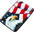Credit Card Holder, RFID Blocking Small Metal Credit Cards Holder Wallet for Women Men Business Aluminum Protector Sleeves Slim Case (Bald Eagle on American Flag) by Kaabao