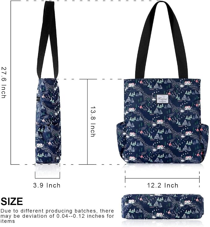 KAMO Floral Tote Bag - Waterproof Lightweight Handbags Travel Shoulder Bag for Hiking Yoga Gym Swimming Travel Beach - Image 3