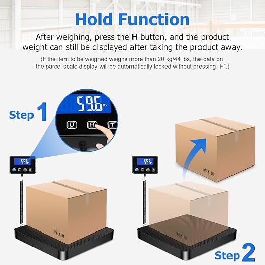 Shipping Scale, 440 lbs/0.35oz High Accurate Digital Postal Scale with Hold/Tare Function, Postage Scale for Packages, Luggage, Small Business, Home Use, Battery & Charging Cable Include - Image 4
