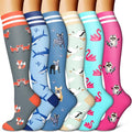 Copper Compression Socks for Women & Men (6 pairs) - Best Support for Nurses, Running, Hiking, Recovery by BLUEENJOY
