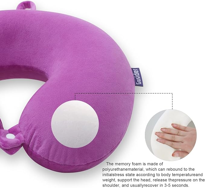 Travel Pillow Comfortable Neck Pillow U Shape Memory Foam Support Neck and Head Portable Travel Neck Pillow Suitable for Airplane, Trains, Self-Driving Cars - Image 5