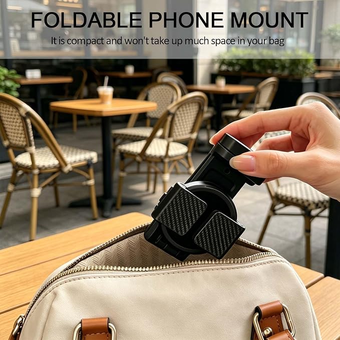 Airplane Travel Essentials Phone Holder for Desk,Magnetic Phone Holder with Clip, 360° Rotation, Travel Essential Mount for Airplane for Airplane, Travel Must Haves Phone Stand for Desk, Tray Table - Image 6