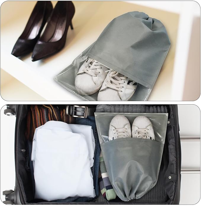 8PCS Travel Shoe Bags with Rope for Men and Women Large Shoes Pouch Organizers - Image 5