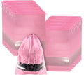 20 Pack Shoe Bags for Travel, 17" x 12.6" Drawstring Shoe Organizers with Clear Window, Breathable Non-Woven Dustproof Pouches for Luggage & Closet (Pink) by Unknown