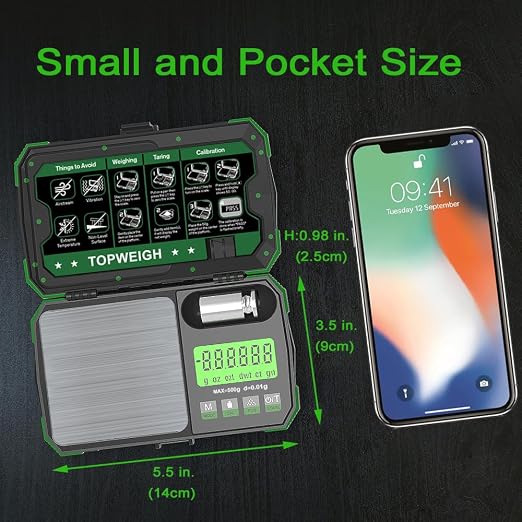 Pocket Scale, Dual Powered, Precision Gram Scale with Zipper Case | Digital Small Coin Scale, Large Backlight Display, 500g x 0.01g, 6 Weighing Units,Cal Weight, USB Cable Included - Image 6