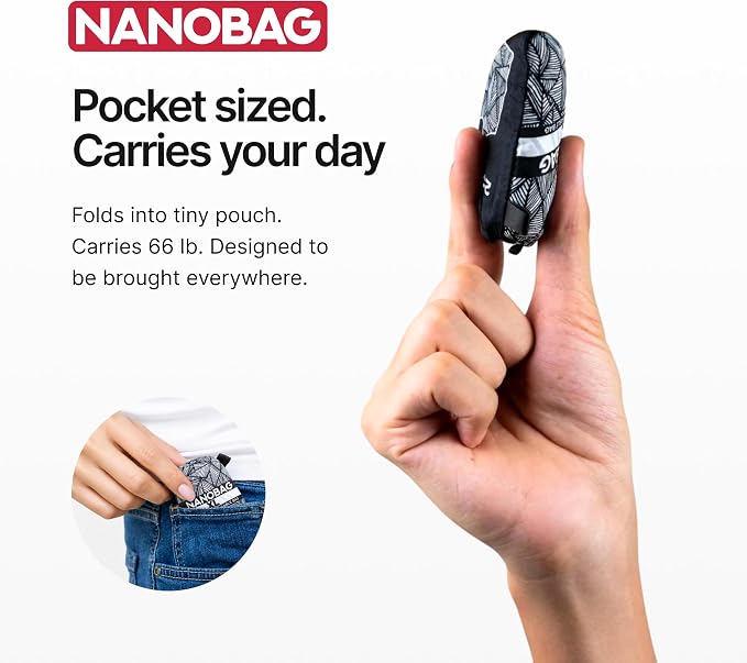 Nanobag XL 25L Tote Foldable Packable Reusable Grocery Shopping Bag | 1.05 oz Premium Portable Collapsible Extra Large Pocket-Sized for Everyday Use, Beach & Travel - Image 3