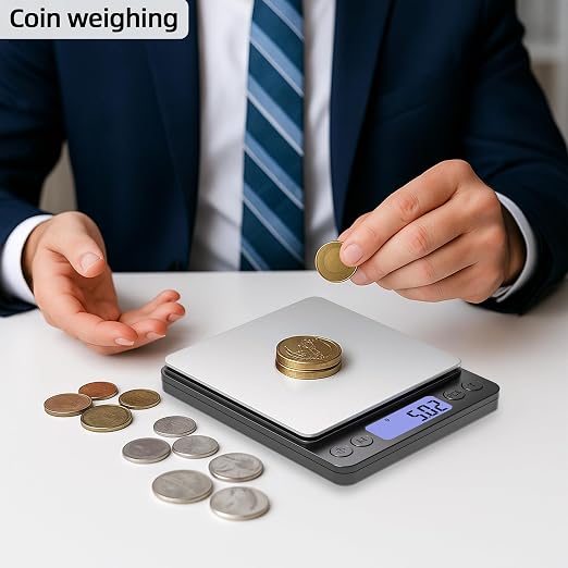 SKEAP Digital Jewelry Scale – 500g x 0.01g Precision Gold Scale for Jewelers & Collectors, Digital Coin Scale with Backlit LCD, Tare Function– Ideal for Gemstones, Bullion & Coins. - Image 5