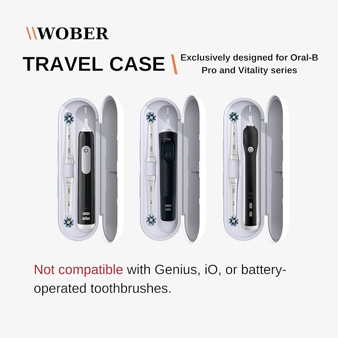 Oral-B Pro 1000 Plastic Travel Case, Compatible with Oral-B Pro 1000/1500/2000/3000/3500/Vitality Electric Toothbrush Only, Hard Protective Cover, Portable Toothbrush Holder (Gray) - Image 5